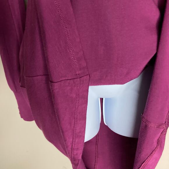 Free People Purple Keyhole Front Open Back Tie Shift Dress Long Sleeve  Size 4 - Picture 11 of 16